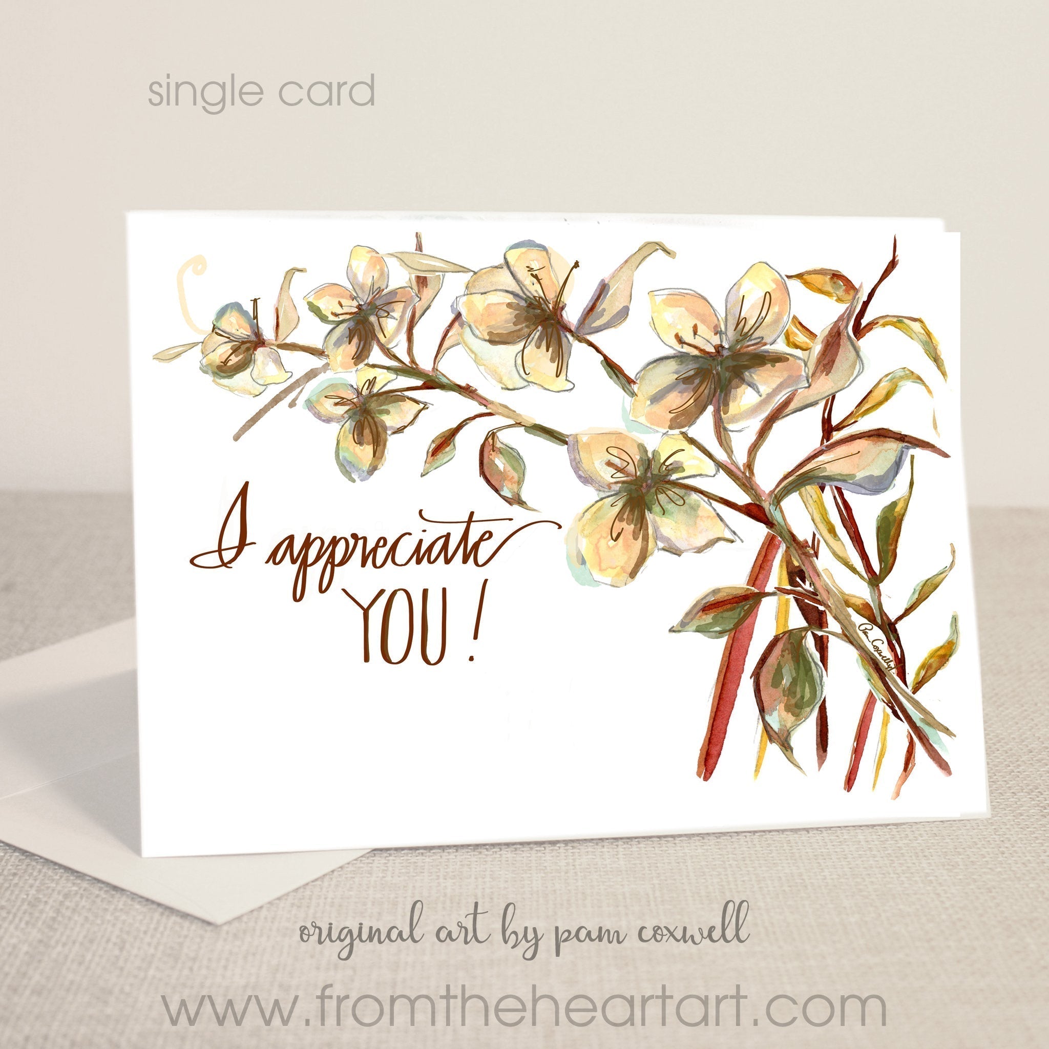 Floral - "I Appreciate You" - Notecards