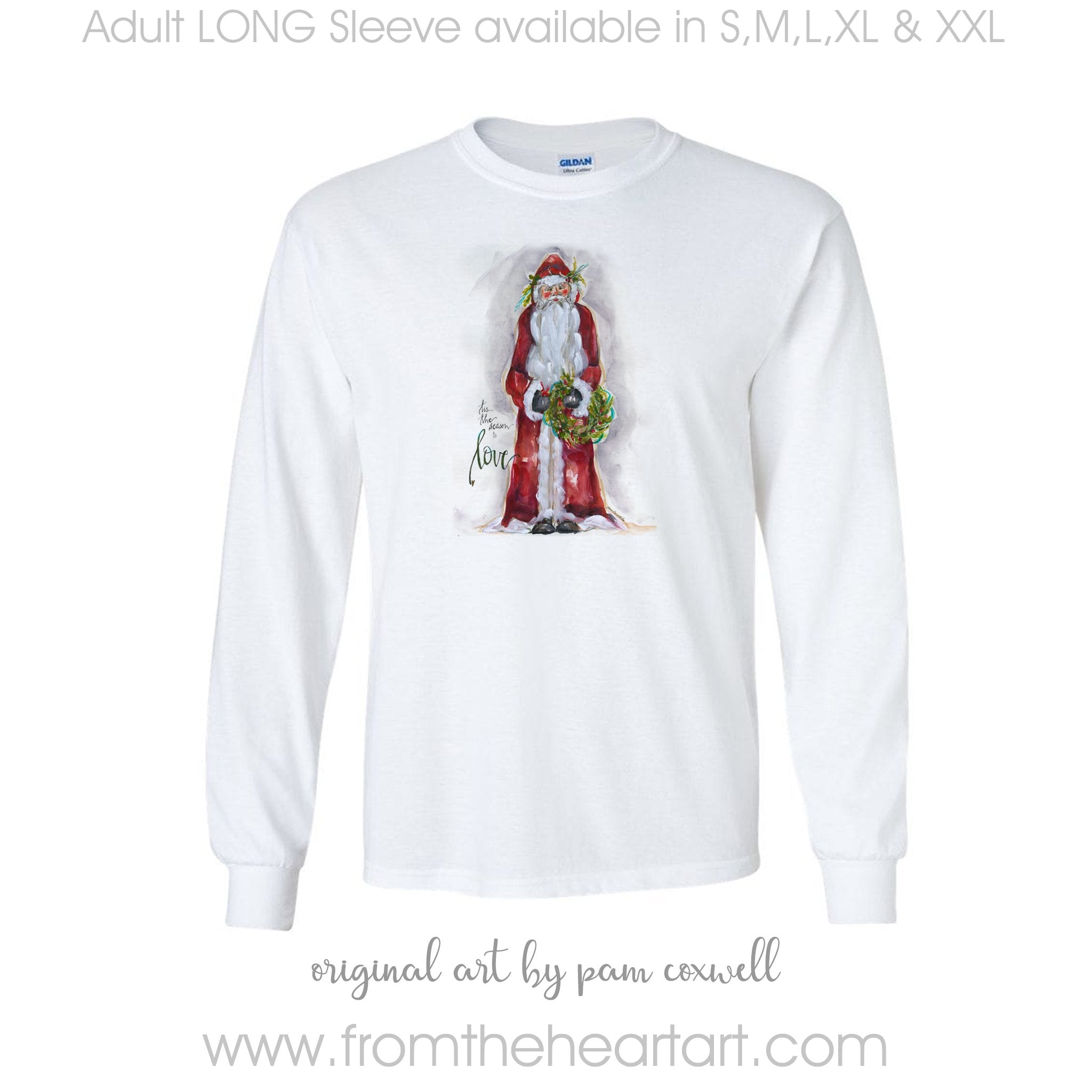 Santa Love Adult Long Sleeve Shirt