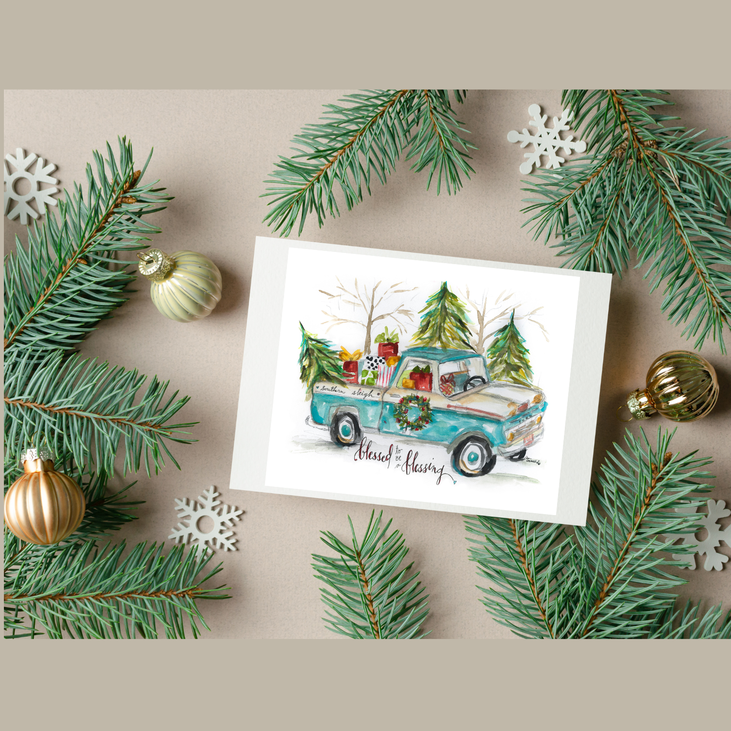 Christmas Truck - Christmas Card (Pack of 6)